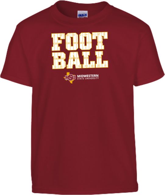 Midwestern State Youth T Shirt MSU Football Field Lines Text - ONLINE ONLY