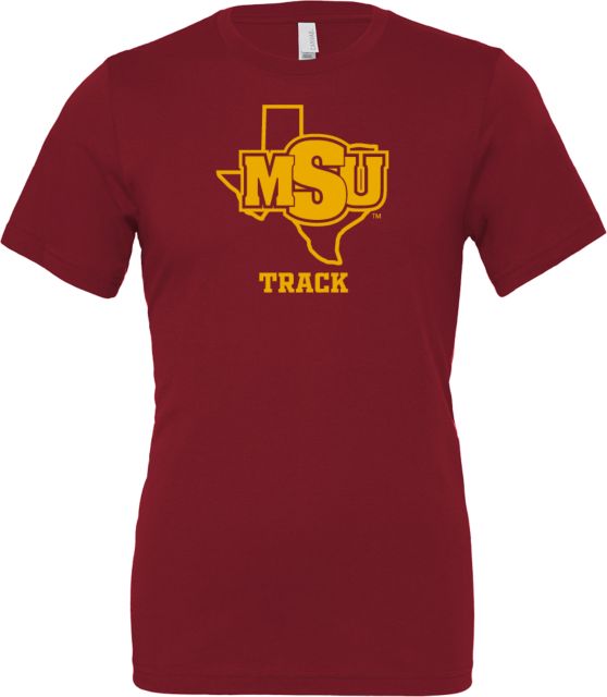 Midwestern State Bella + Canvas Jersey Cotton T Shirt Track - MSU - ONLINE ONLY