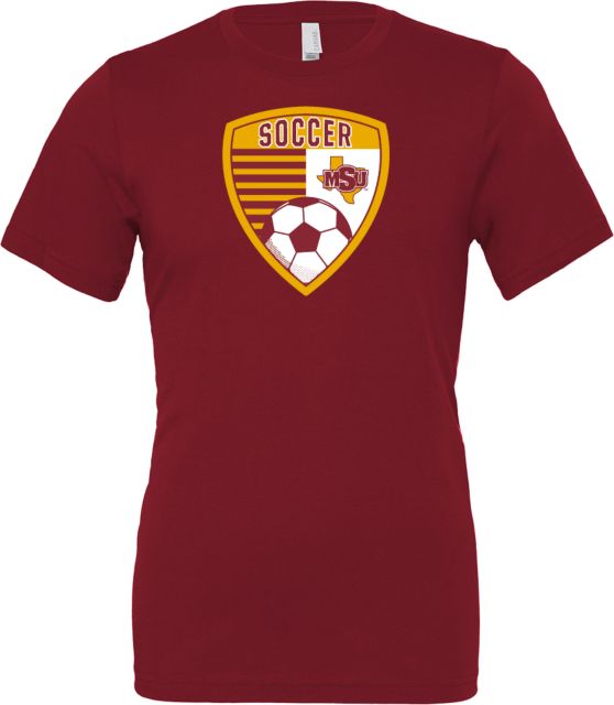 Midwestern State Bella + Canvas Jersey Cotton T Shirt MSU Soccer Crest - ONLINE ONLY