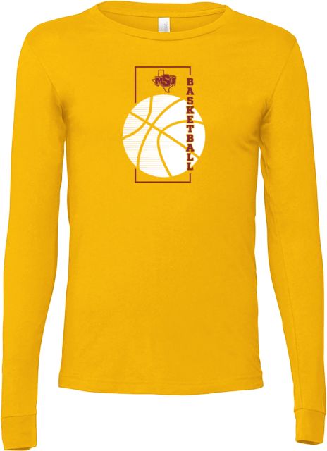 Midwestern State Bella + Canvas Jersey Cotton Long Sleeve T Shirt MSU Basketball Minimalist Modern - ONLINE ONLY