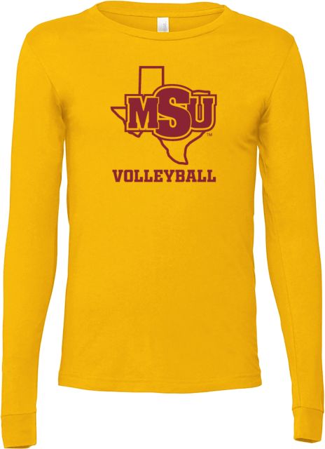 Midwestern State Bella + Canvas Jersey Cotton Long Sleeve T Shirt Volleyball - MSU - ONLINE ONLY