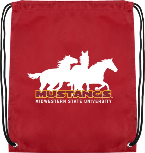 Midwestern State Drawstring Backpack MSU Mustangs Silhouette - ONLINE ONLY