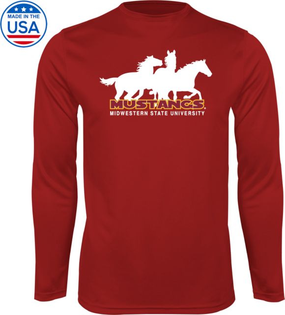 Midwestern State Performance Long Sleeve Shirt MSU Mustangs Silhouette - ONLINE ONLY