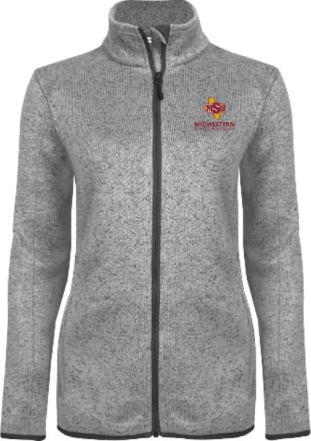 Midwestern State Womens Heather Fleece Jacket MSU Institutional Stacked - ONLINE ONLY