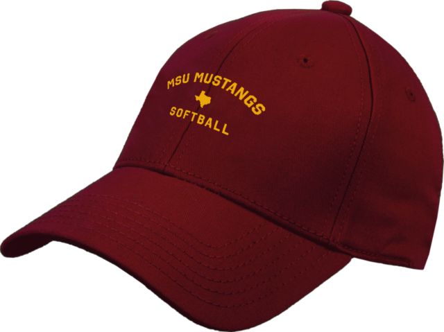 Midwestern State Structured Adjustable Pro Style Hat Softball - MSU Mustangs Arched - ONLINE ONLY
